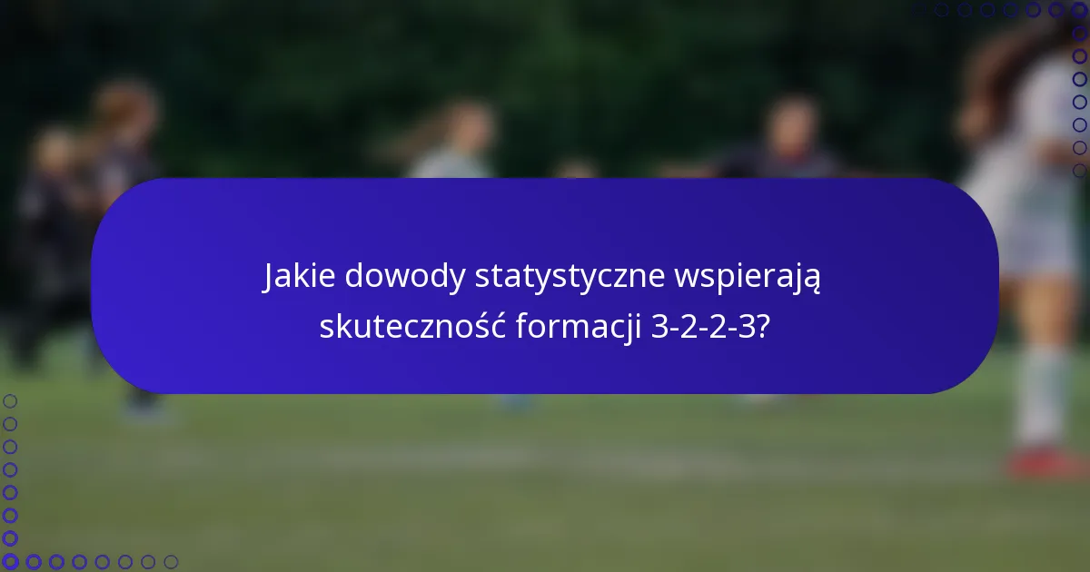 Jakie dowody statystyczne wspierają skuteczność formacji 3-2-2-3?